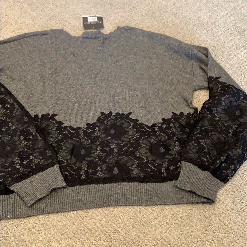 Top shop size 6 NWT sweater lace detail - Picture 3 of 8
